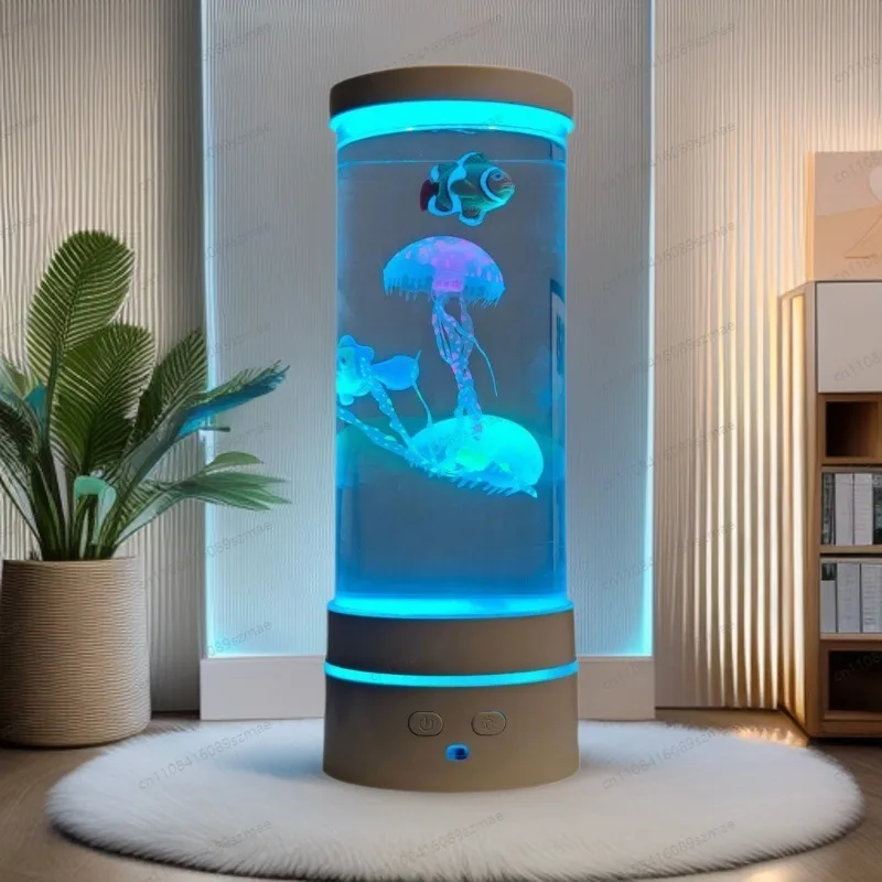 Color Changing USB Jellyfish Lamp, Silent 16 RGB LED Mood Light with Remote, Bestseller Desktop Decor for Bedroom Office