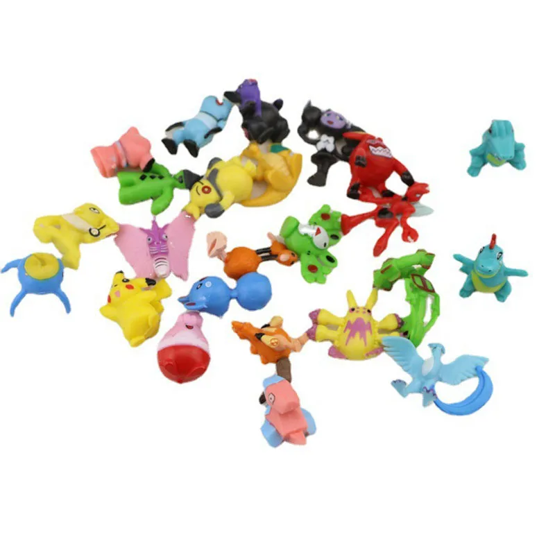 Mini jouets Pokémon Pikachu pour enfants, figurine d'action, modèle mignon, décoration ornementale, jouets de collection Hobby, cadeau de charme, 144 pièces