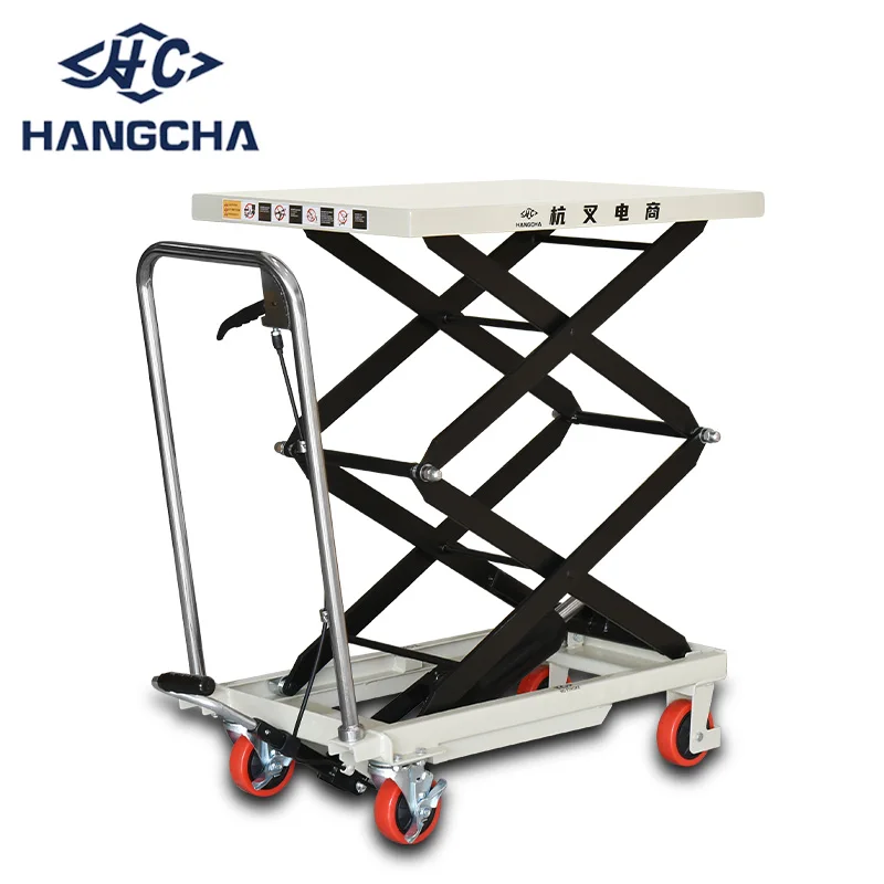 Hangcha China Wholesale CE ISO Approved 150kg Capacity Hand Small Lift Platform Manual Hydraulic Scissor Lift Tables