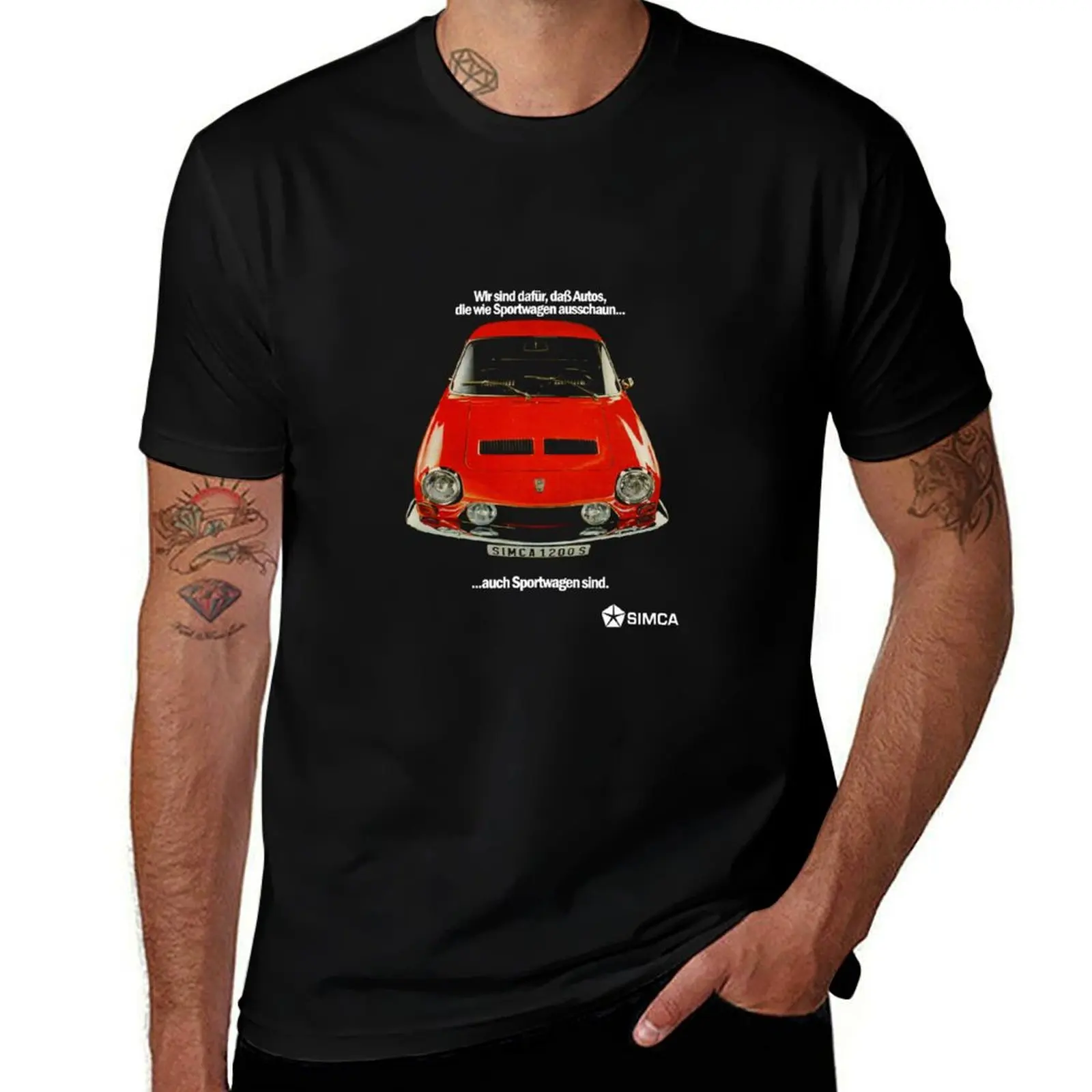SIMCA 1200 S COUPE Classic T-Shirt Plus Size Workout Short Sleeve Top