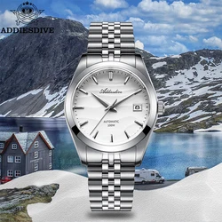 ADDIESDIVE Watches Luxury Men Sapphire Glass Desert Texture Dial Automatic Mechanical Watch Date Display 100m Dive Analog Watch