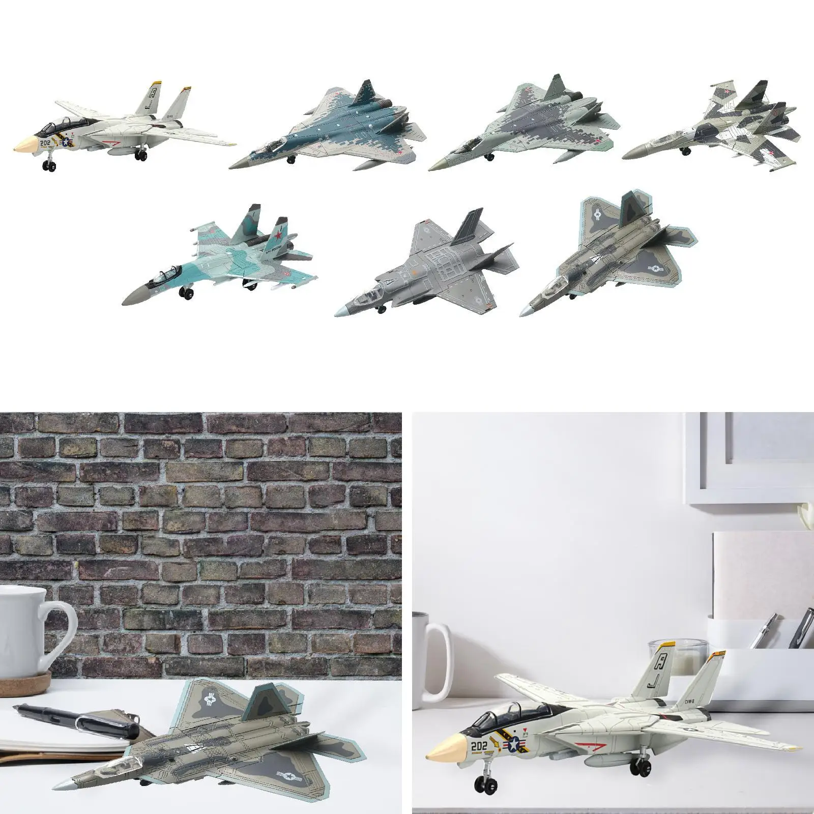 

1/72 Fighter Model Kit Aircraft Ornament Souvenir Collection Airplane Toy Educational for TV Cabinet Cafe Office Living Room