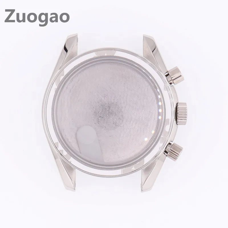 

40mm Classic Chronograph Watch Case 316L Stainless Steel Mineral Glass 50M Waterproof Fit VK63 Men's DIY Mod Parts