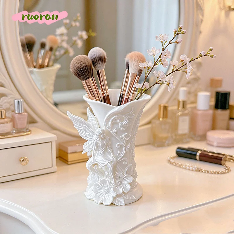 

3D Printed Flower Fairy High Value Cosmetic Storage Box Desktop Vase Lipstick Eyebrow Pencil Holder For Vanity