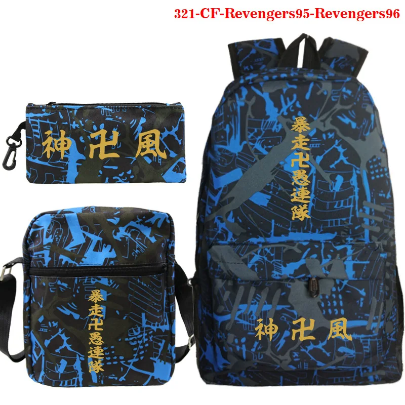 3Pcs Set Anime Tokyo Revengers Backpack For Boy Girl School Bag Bookbags Shoulder Bags Tokyo Revengers Book Bags Mochila Gifts