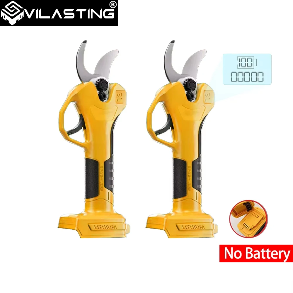VILASTING Brushless Electric Pruning Shears Garden Tool Pruner 0/1 LED Display Cordless Scissors Tree For Dewalt 18V Battery Pin