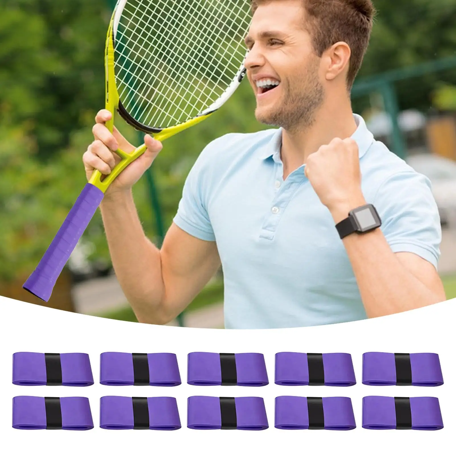 

10PCS Tennis Grip Tape, Sweat Absorbent Racket Wrap, Baseball Dumbbell Fishing Rod Pickleball Sports Practice supplies