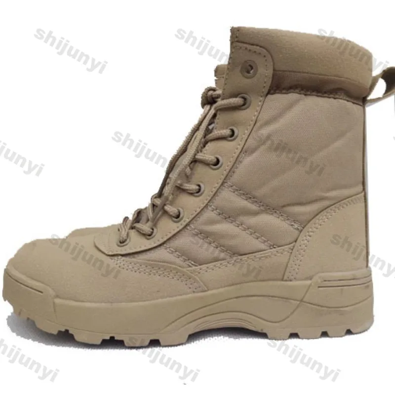 Men Boots Lace Up Durable Comfort Jungle Desert Hiking Shoes High Top Platform Anti Slip Wear-resistant Outdoor Adventure Boots