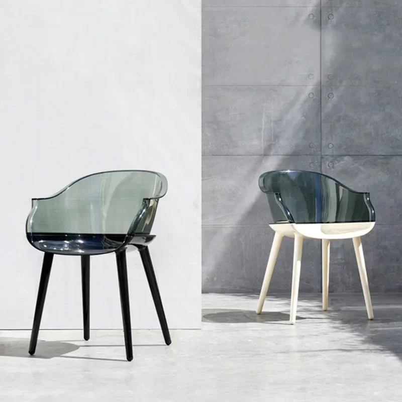 Symbian chair Nordic transparent ghost chair creative backrest armchair ins Internet celebrity milk tea cafe negotiation chair