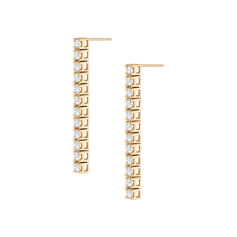 

Jenny&dave S925 Sterling Silver Square Round Diamond Zircon Earrings Women's Earrings Ear Cuffs