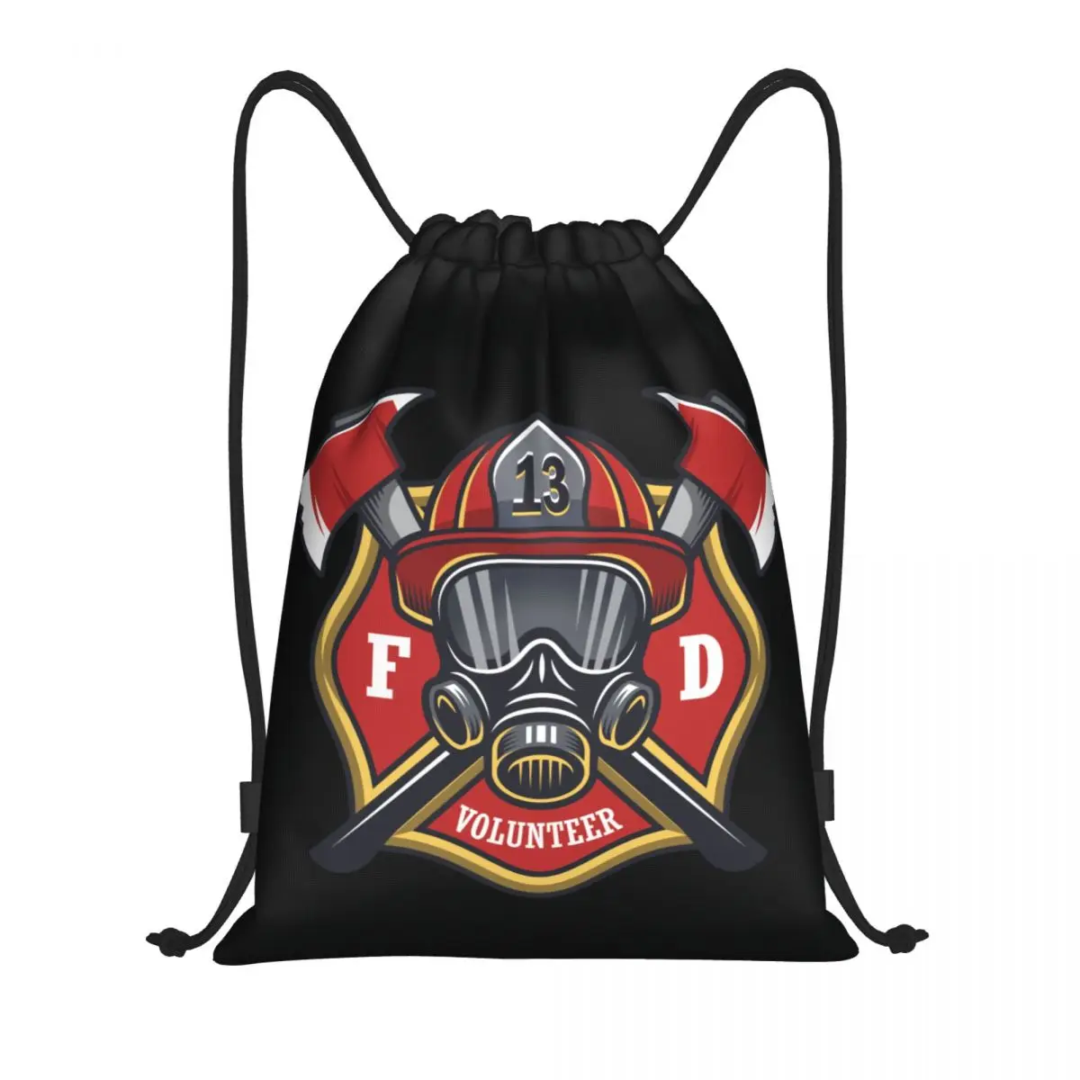 

Firefighter Skull Drawstring Backpack Women Men Gym Sport Sackpack Portable Fireman Fire Rescue Training Bag Sack