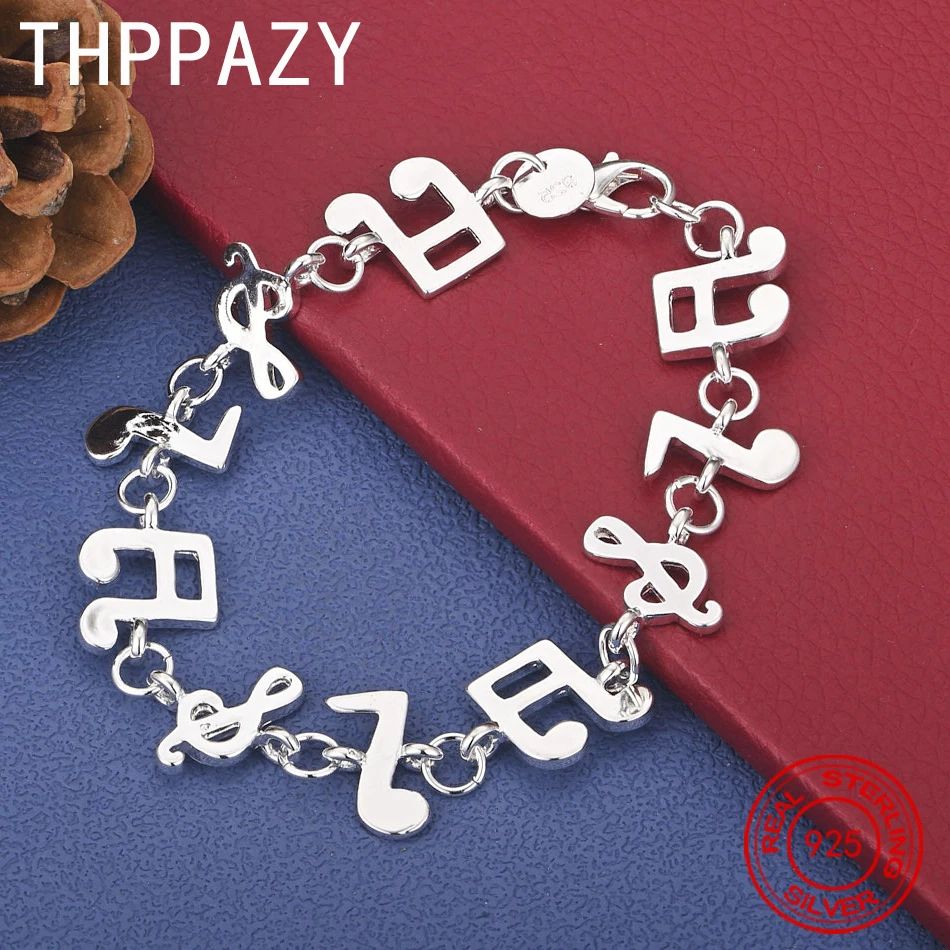 

THPPAZY 925 Sterling Silver Musical Note Bracelet Fashion Niche Exquisite Jewelry For Women Birthday Party Gift For Girl Student