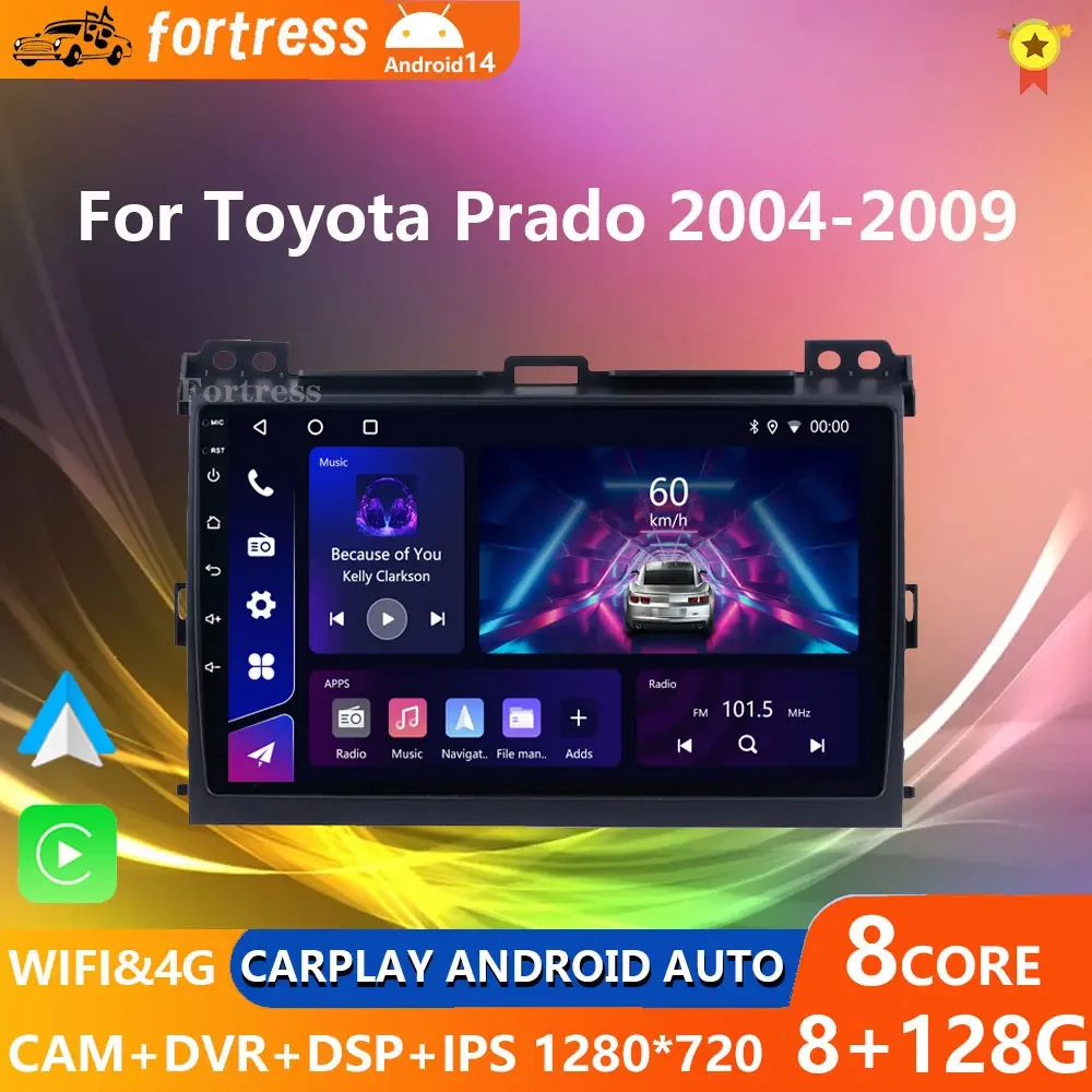 

DSP 4G For Toyota Land Cruiser Prado 120 LC120 GPS Car Radio Multimedia Video Player Autoradio Android Navigation GX470 DVD 2Din