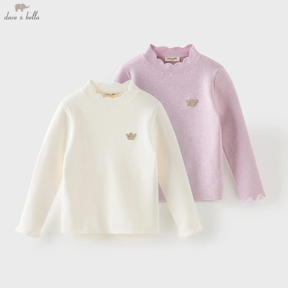 Dave Bella Autumn Spring Winter Knitted Sweater for Girls Kids Knitwear Sweater Outerwear Children Clothes DK4263778