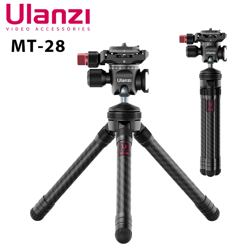 Ulanzi MT-28 Carbon Statief U-120 Panoramisch Balhoofd Kit 1/4 ''Statief Monopod Met Koud Schoen Draagbare Vlog Statief