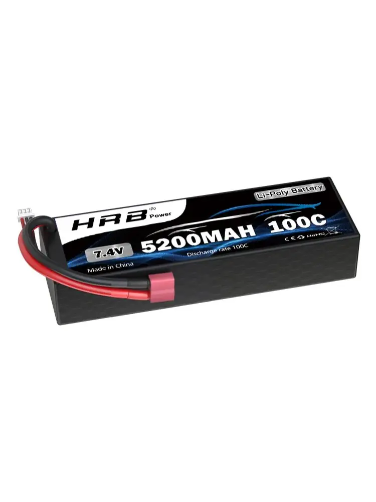 1/2 stücke HRB 2S 7,4 V 5200 mah Lipo Batterie 100C RC Auto Batterie mit T Deans stecker Hard case Batterie für RC Auto Lkw Tank 1/10 1/12