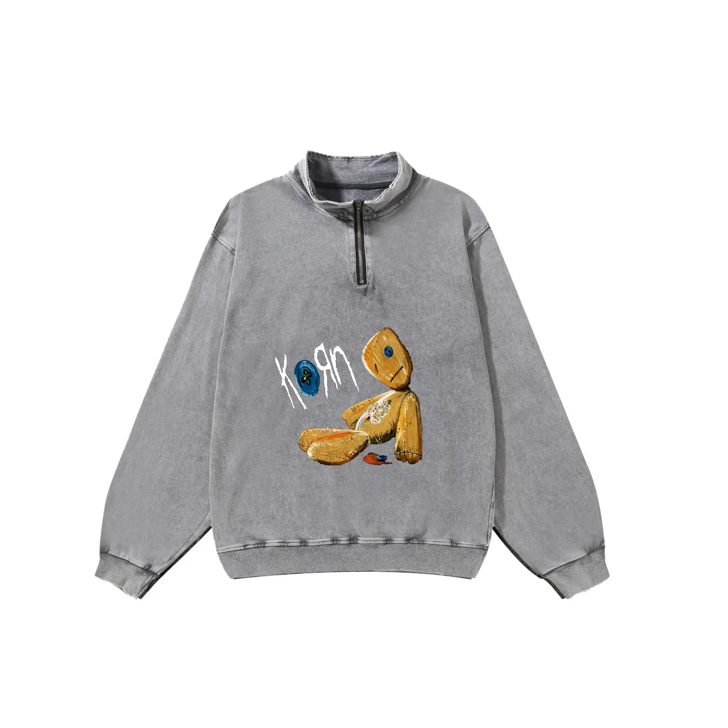 Korn Rock Band Custom Retro Sweatshirt Mans Womans Half Zipper Vintage Sweat Shirt Photo Custom Made Tops