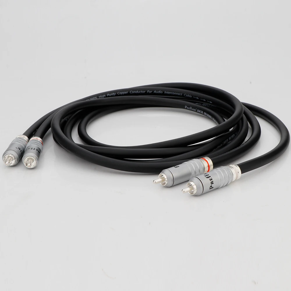 Prefhair-Cable RCA de cobre de alta pureza con enchufe macho RCA chapado en oro/plata, Cable de extensión de Audio, alta gama, X418