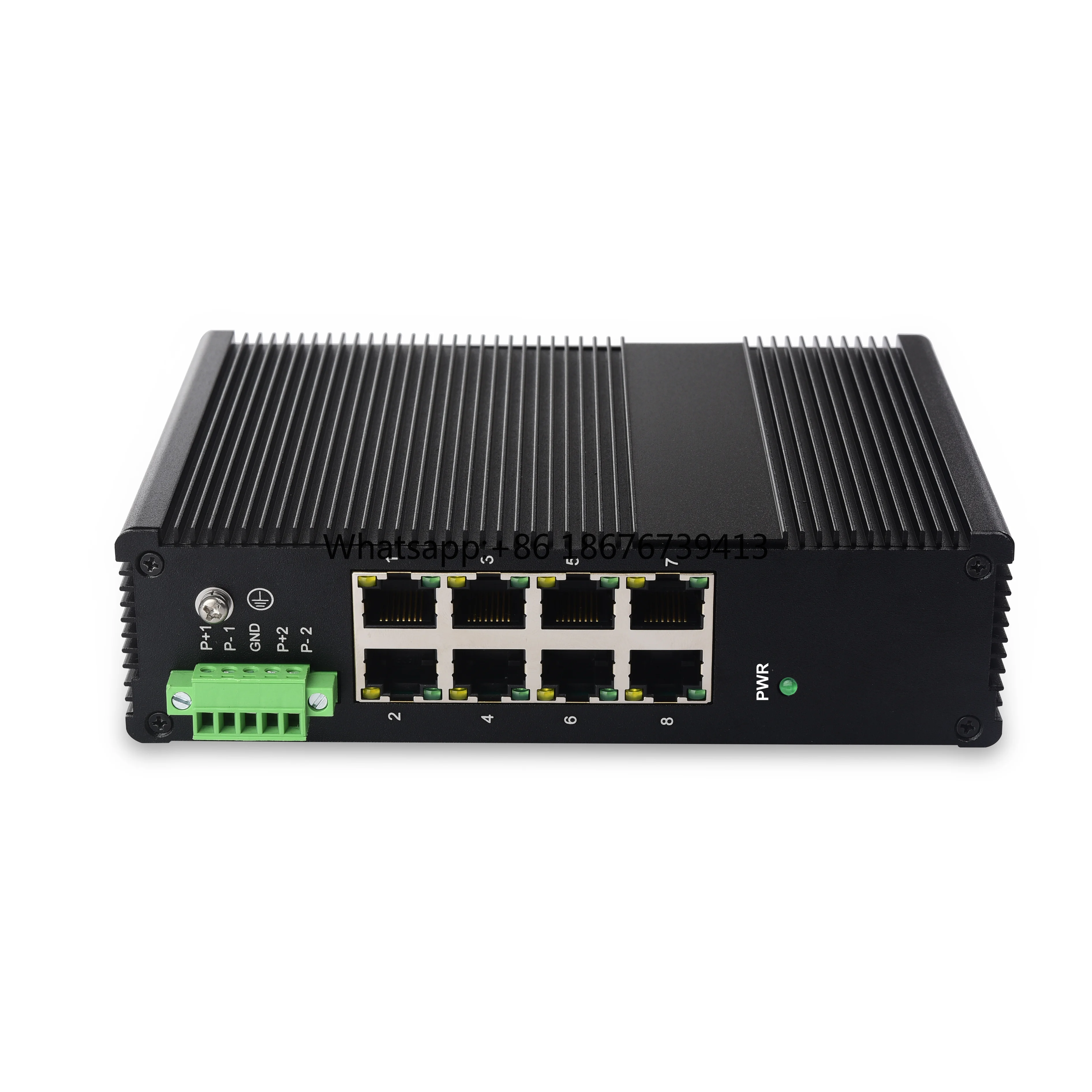 8 Port Gigabit Industrial PoE+ Switch, DIN-Rail Web Managed Ethernet Switch with IEEE 802.3af/at