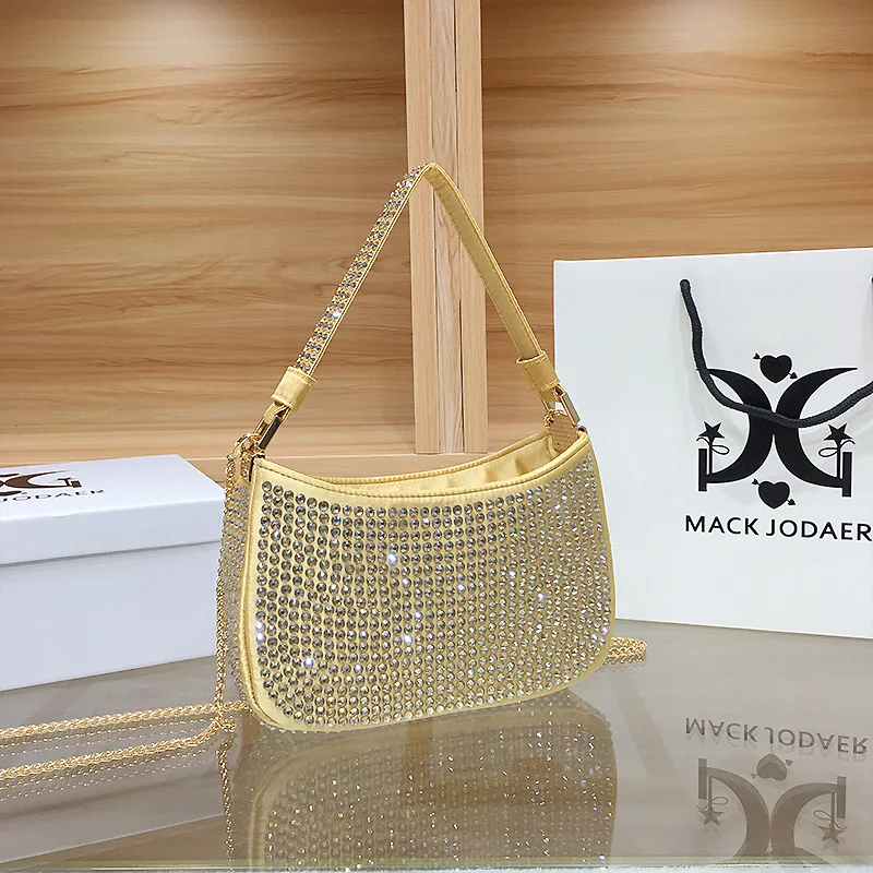 

Luxury Designer Tote Shoulder Bag Rhinestones Women's Evening Bag Dinner Crystal Purse Diamonds Clutch Handbag for Woman