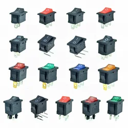 2Pin 3Pin SPST SPDT Car Rocker Boat Switch ON/OFF ON/ON 2 Positions Red Blue Black Green 12V 6A/10A 250V/125VAC 19x13mm Mount