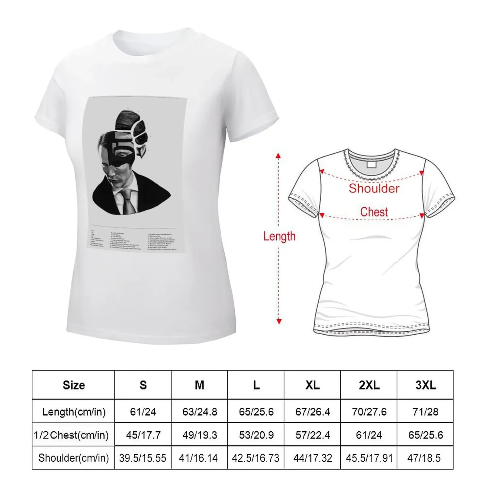 Hannibal Lecter Phrenology T-Shirt shirts graphic tees animal prinfor summer top Blouse Top Women