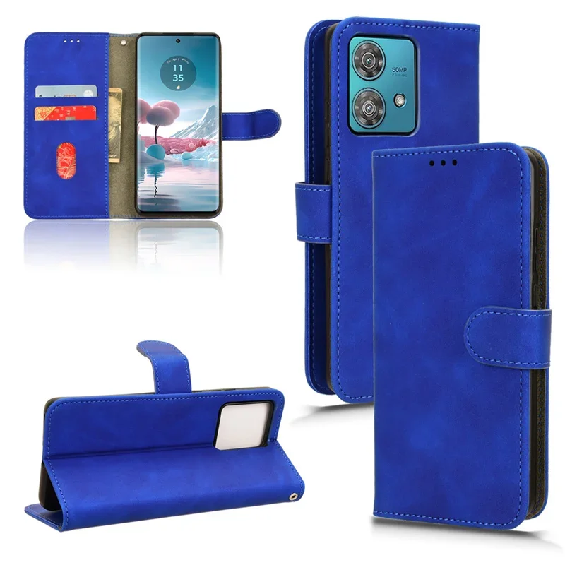 

For Motorola Moto Edge 40 Neo 5G Wallet Full Protect Mobile Phone Case For Edge 40 Neo Case Skin Feel Flip Leather Funda