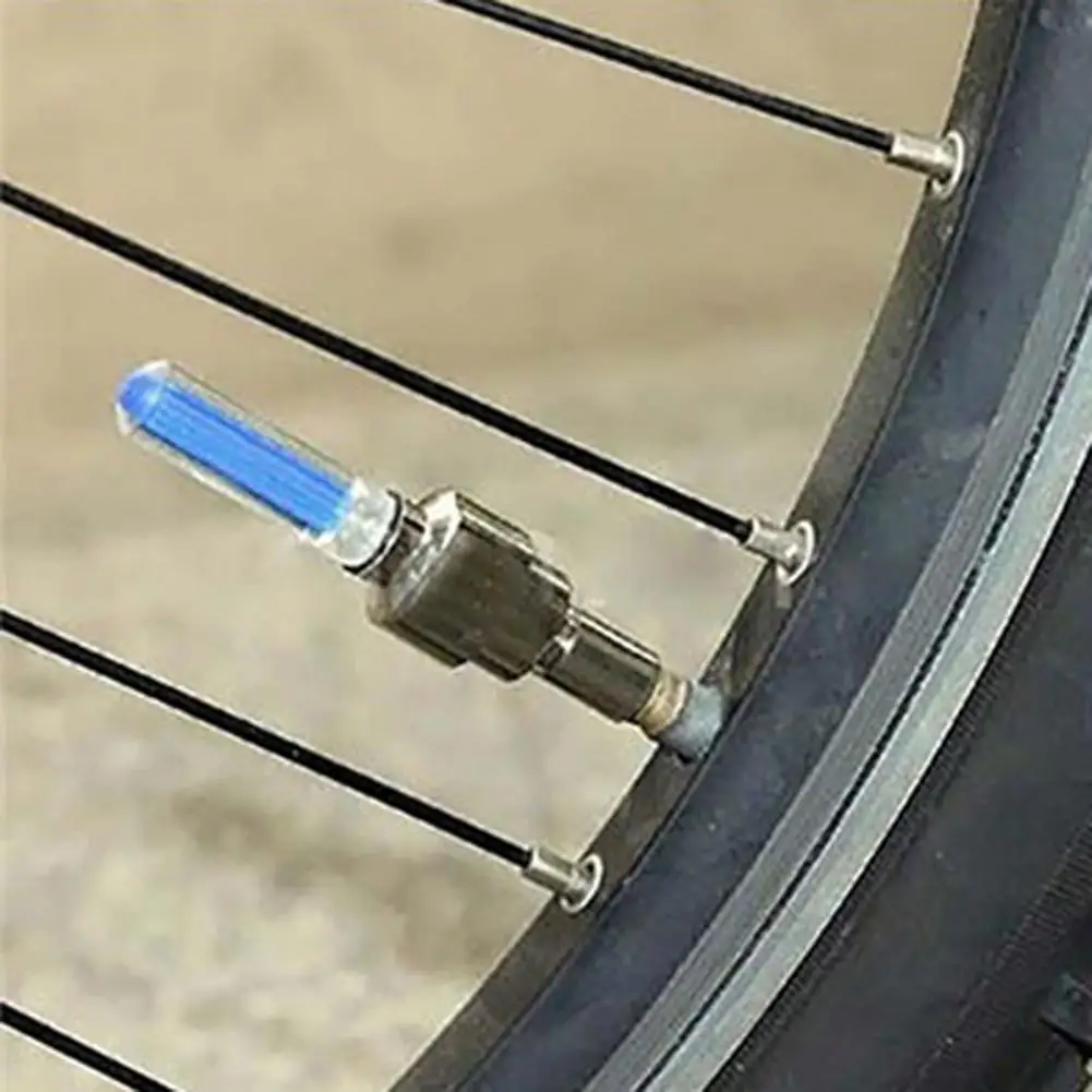 2Pcs LED Light Valve Cap Widely Compatible Auto Styling LED Light Wheel Valve Cap Bicycle LED NEON Light Wheel Valve Cap