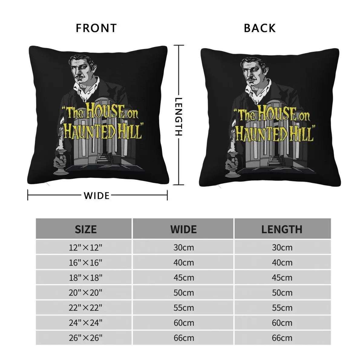 House On Haunted Hill Film Square Pillowcase Polyester Linen Velvet Pattern Zip Decor Sofa Cushion Case