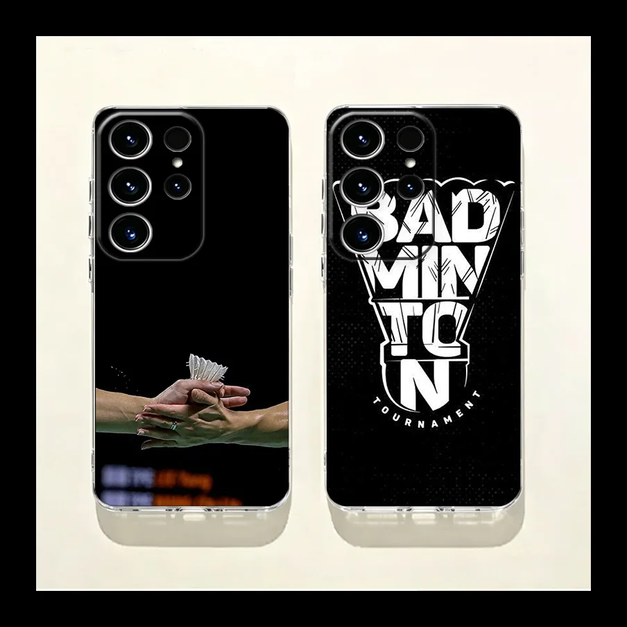 Badminton Sport Phone Case for Samsung Galaxy S26 Edge S25 S24 FE S23 Plus S22 Ultra S20FE Cover Camera Protection