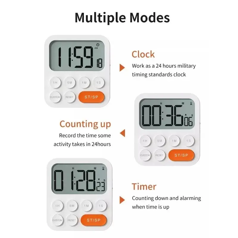 Multifunctional Kitchen Timer Kitchen Accessories Alarm Clock Home Cooking Practical Supplies Cook Food Tools Camping For Task