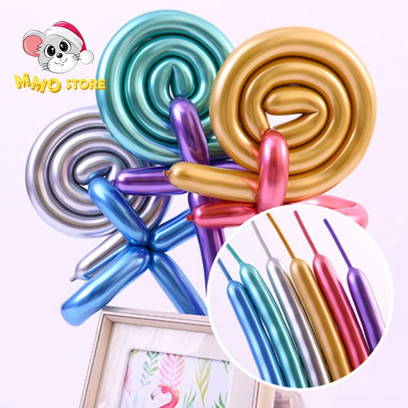 

10/20/50pcs Metallic Long Balloons DIY Magic Woven Latex Balloon Birthday Wedding Valentine's Day Baby Shower Decoration Toys