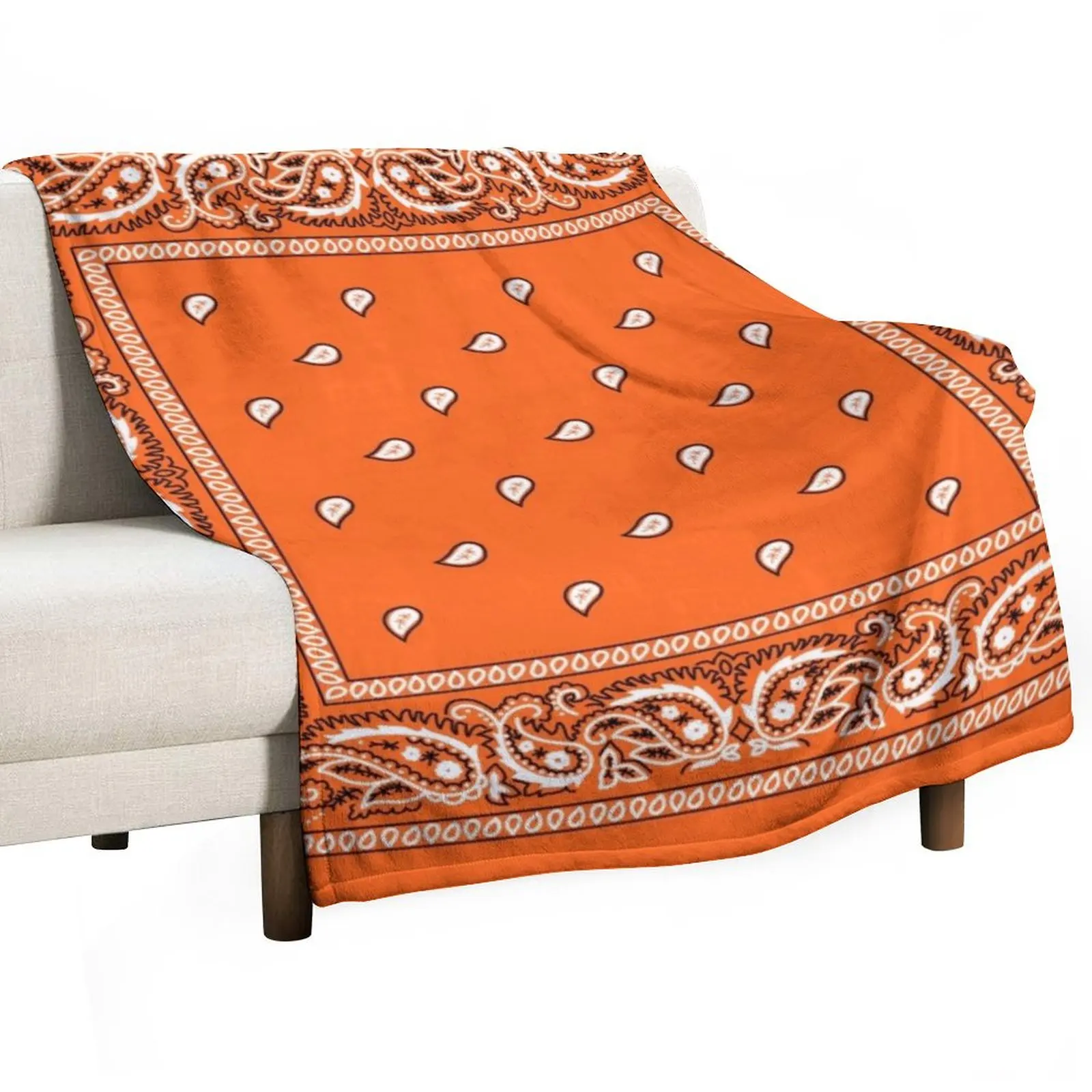 Bandana Orange Throw Blanket Sofa Throw Moving warm winter Soft Soft Plaid cosplay anime Blankets
