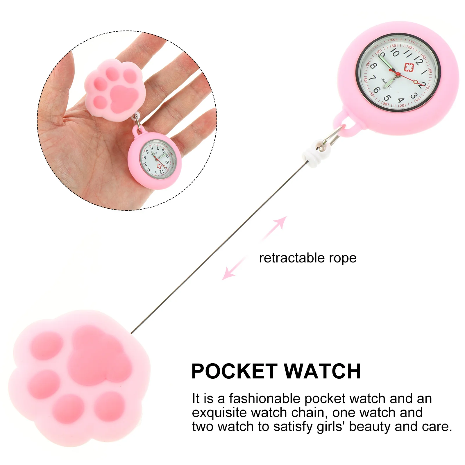 Enfermeira bolso pata design clip-on para médicos enfermeiros quartzo luminoso presente médico profissional portátil pendurado