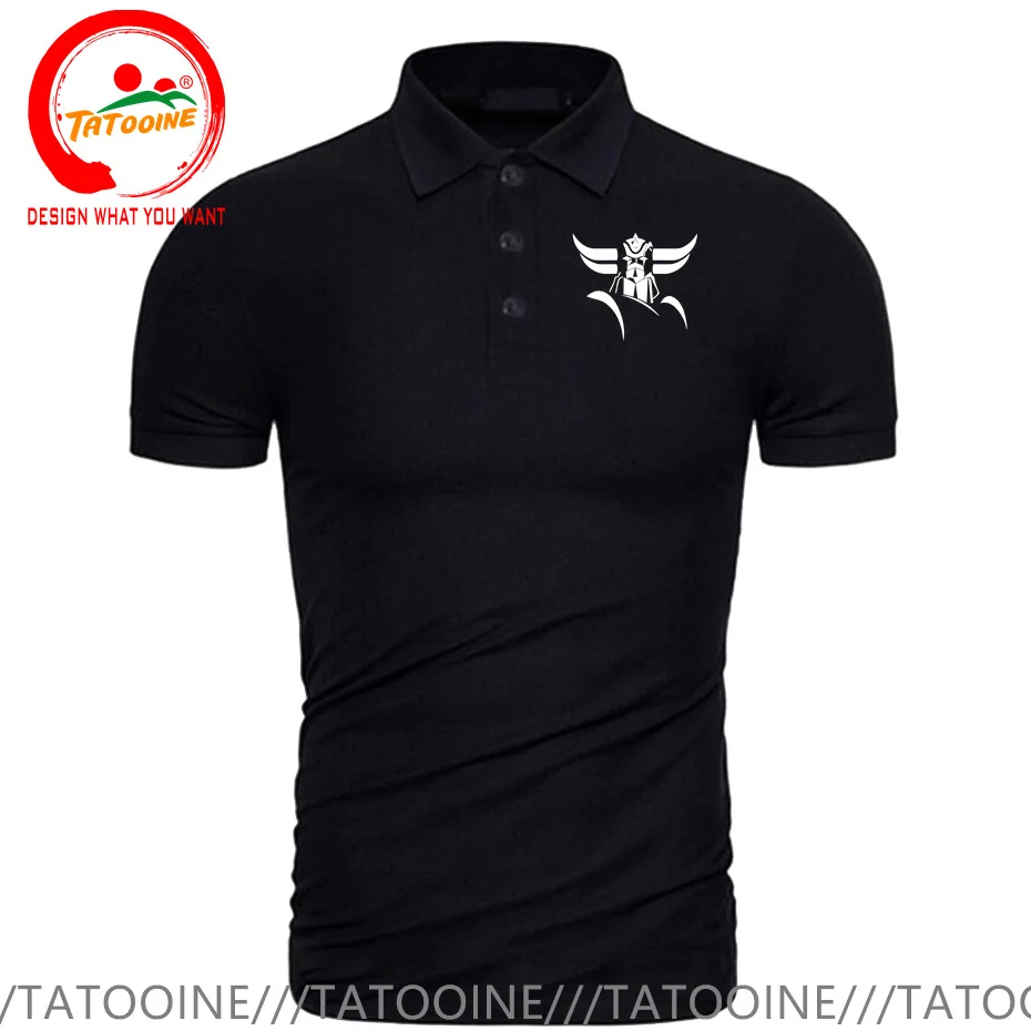 Japan Anime Goldorak Grendizer Mazinger Z Polo Shirt Men Japanese Cartoon Design Polo Shirts Men's Tees Tops Cotton Polo T Shirt