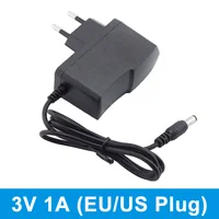 Adaptador Universal de 3V 1A AC DC, cargador adaptador de fuente de alimentación de 5,5x2,5 MM, enchufe de EE. UU. UE para cámara CCTV con luz LED