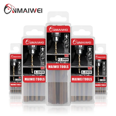 HSS M2 6542 Fully Ground Twist Drill Bits Set 1mm-10mm High Speed Steel Drill Bit for Stainless Steel Metal Drilling