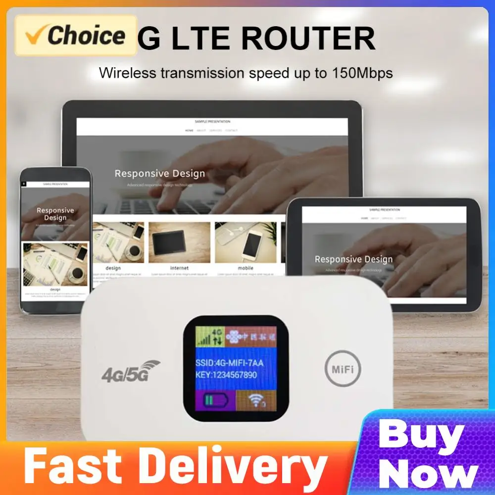 

4G LTE Mobile WiFi Hotspot 150Mbps Mini 4G Router Sim Card Slot Portable Network Hotspot Device 2100mAh Colorful LED Display