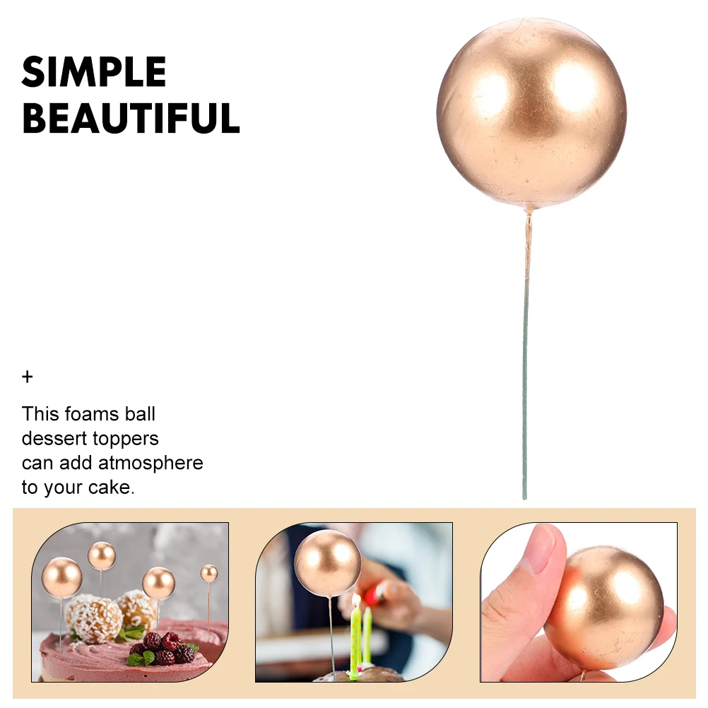 

42 Pcs Cake Ornament Ball Attractive Decorations Dessert Toppers Cocktail Picks Inserts Balls Foam