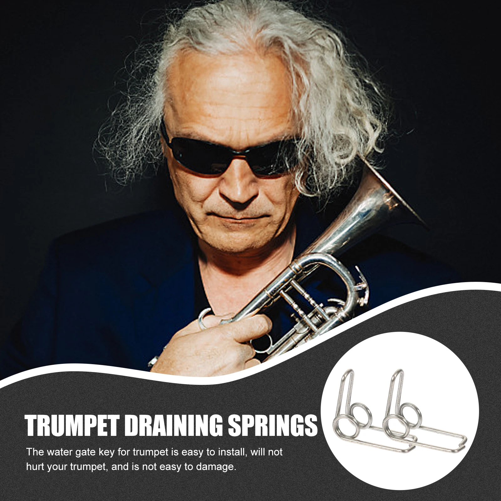 

10pcs Trumpet Accessories Durable Metal Draining Springs Watergate Mountings Easy to Install Cleaning Instrument Parts