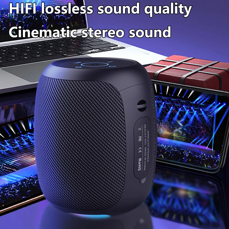 Zealot S53ลำโพงไร้สาย10W ลำโพงซับวูฟเฟอร์แบบพกพาสำหรับกลางแจ้งกันน้ำ IPX 5จับคู่คู่แบตเตอรี่3600mAh