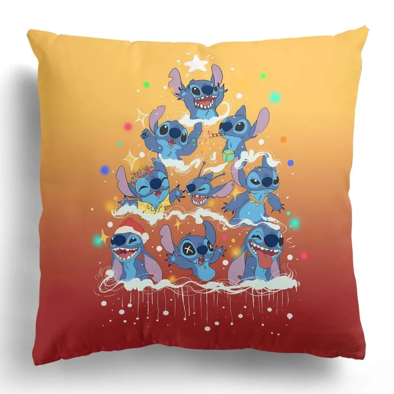 1 piece Kawaii Stitch Christmas Tree Pillowcase Living room Sofa cushion cover bedroom room home decoration Christmas gift