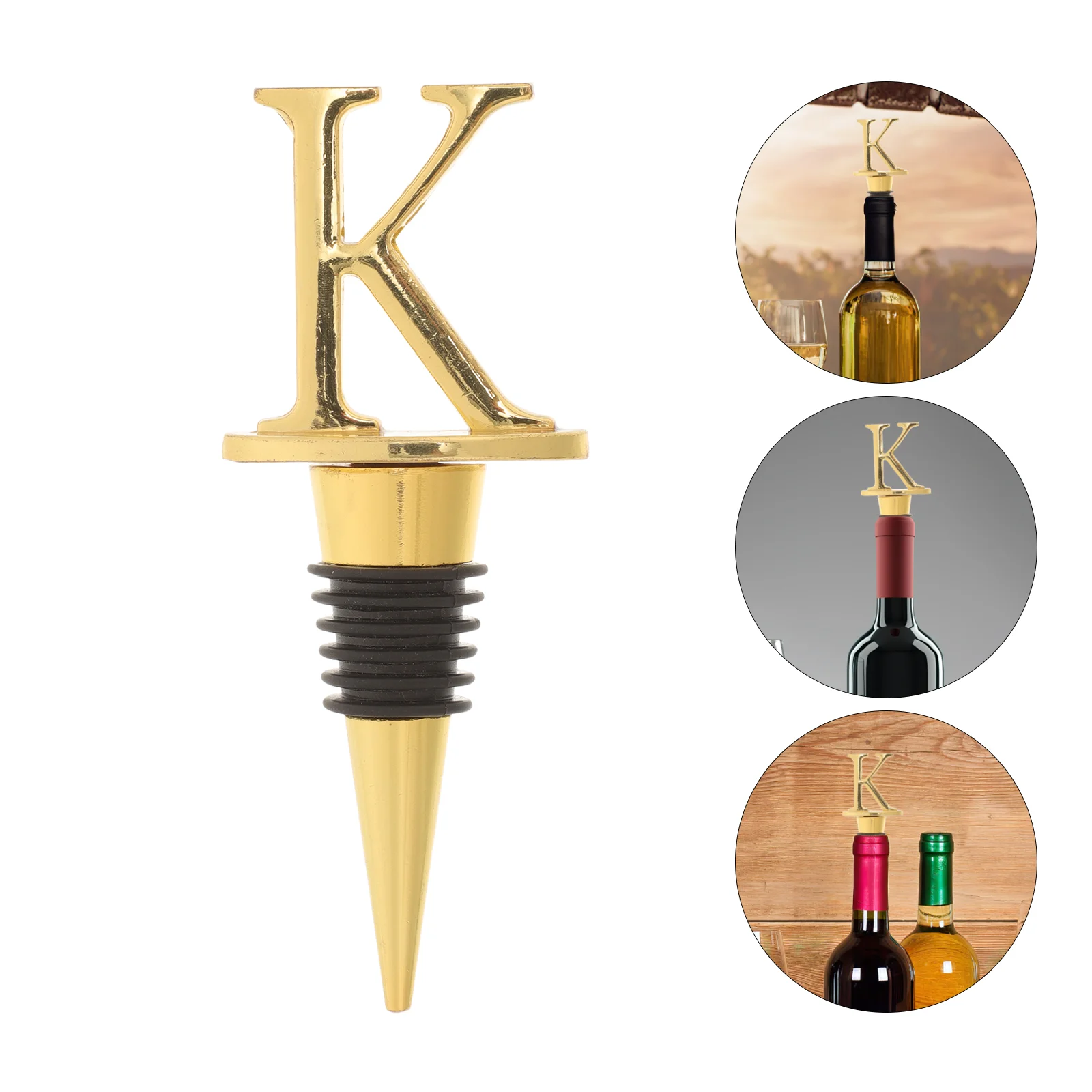 Creative Unique K-shaped Red Bottle Stopper Storage Plug Sealed used for Wedding Gift(K)