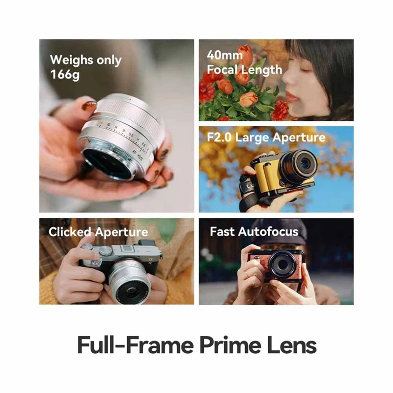 AF 40mm F2 Full Frame Camera Lens for E Humanities Photography Auto Focus Camera Lens Large Aperture Lens [To&-e-]