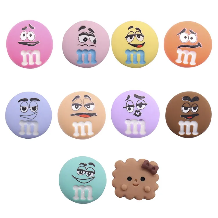 Single Sale 1pcs Resin Chocolate Cookies Slippers Shoe Charms Accessories Designer Garden Shoes Decoration DIY Backpack Kid Gift