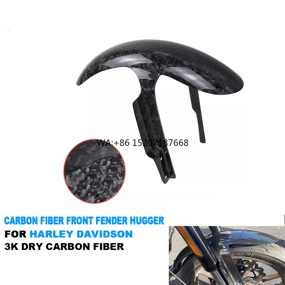 AKOSO 3K Forged Carbon Fiber Motorcycle Mudguard Front Fender for Harley Davidson Low Rider S ST FXLRS FXRST FXLRST