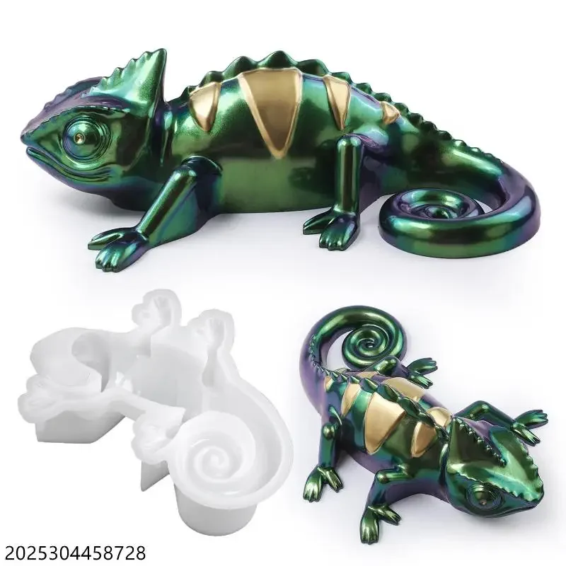

Chameleon Lizard Silicone Mold DIY Epoxy Resin Reptile Figurine Mold Realistic Reptile Craft Molds for Resin Art Decor