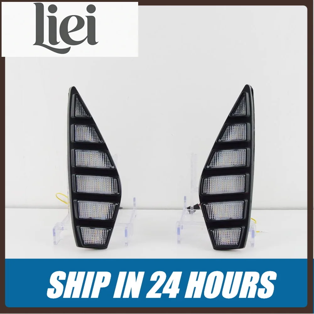 LIEI July King LED Daytime Running Lights Compatible for Honda Civic 2025, 6000K DRL+ Streamer Yellow Turn Signals, Start Scan