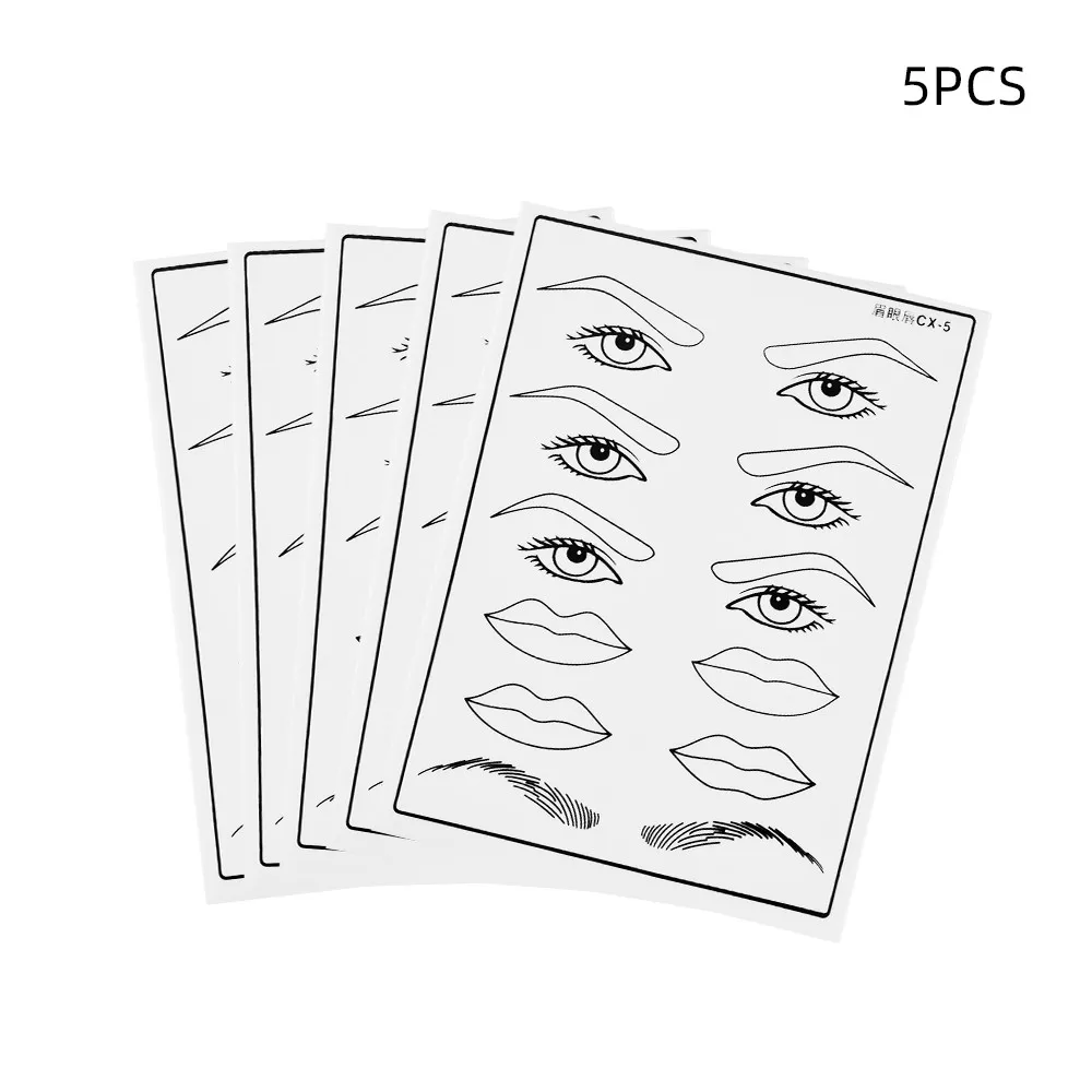 

5pcs Microblading Tattoo Eyebrow Lip Eyes Practice Skin Eyebrow Cosmetic Permanent Makeup Eyebrow Training Skin Tattoo Supply