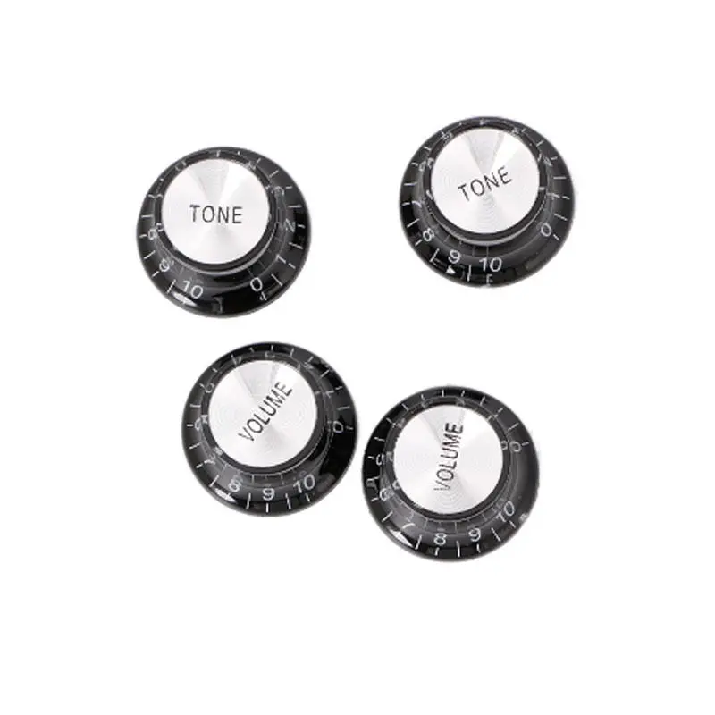 

Guitar 2 Tone 2 Volume Control Knobs Silver Top Hat Bell For Gibson Les Paul SG Musical Instruments Guitars Accessories Parts